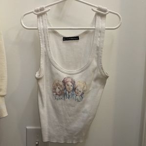 White Brandy Melville Tank with Angels